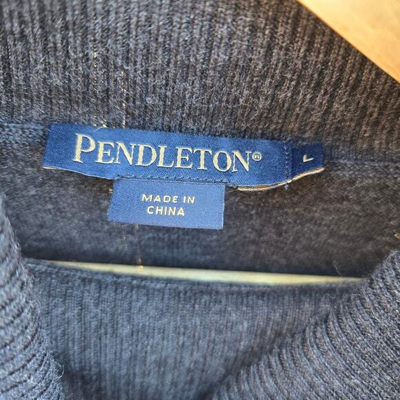 Pendleton Womens 100% Merino Wool Turtleneck Sweater L Dark Gray Quiet Luxury - Picture 5 of 9